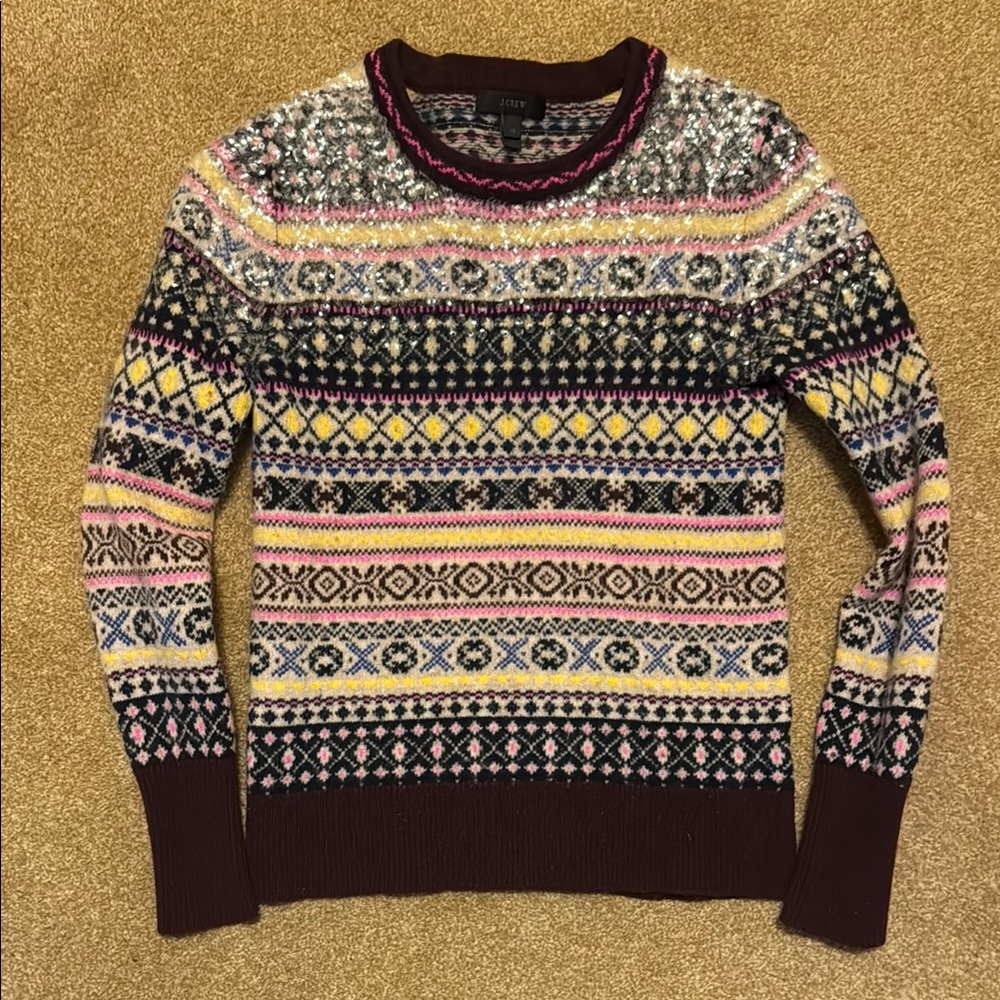 Multi color fair isle sweater